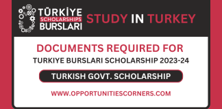 Turkiye Burslari Scholarship 2023 Documents Requirements