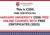 Harvard University CS50 Online Courses With Free Certificates