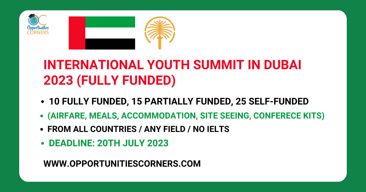 International Youth Summit in Dubai 2023 (Fully Funded) Opportunities