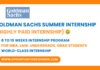 Goldman Sachs Summer Internship