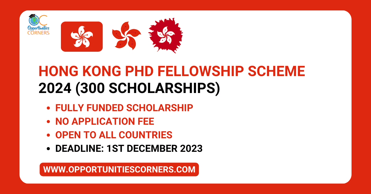 Hong Kong PhD Fellowship Scheme 2024 (300 Fully Funded)