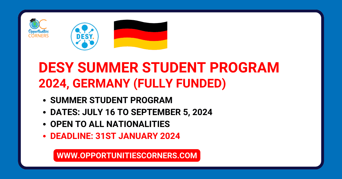 DESY Summer Student Program 2024 Germany (Fully Funded)