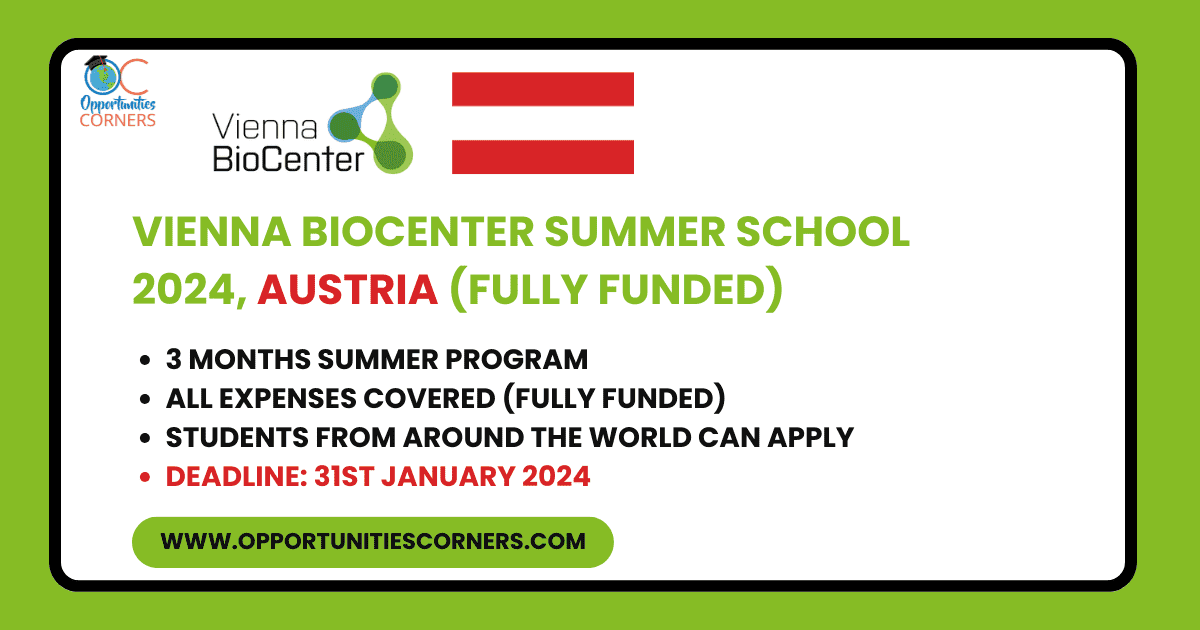 Vienna BioCenter Summer School 2024, Austria (Fully Funded) Top