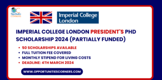 Imperial College London President's PhD Scholarship 2024