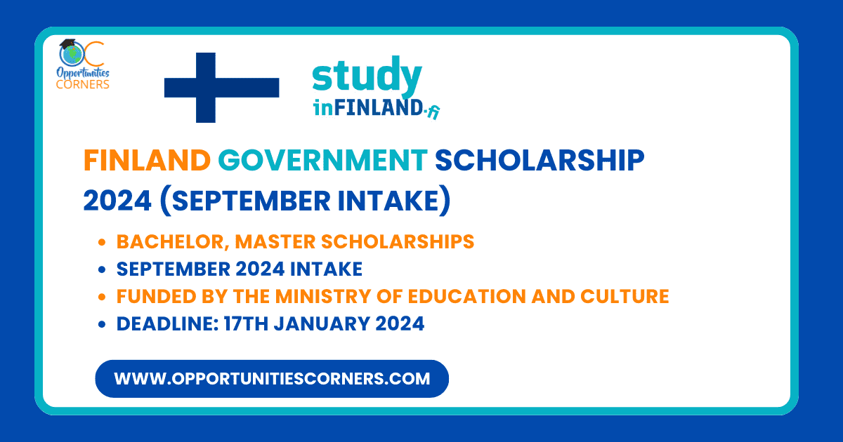 Finland Government Scholarship 2024 (September Intake)