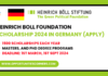 Heinrich Boll Foundation Scholarship 2024
