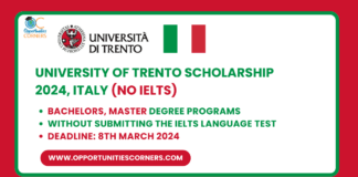 University of Trento Scholarship 2024