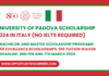 University of Padova Scholarship 2024