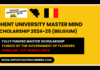 Ghent University Master Mind Scholarship