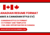 Canadian Resume Format
