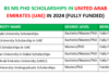 BS MS PhD Scholarships in UAE in 2024