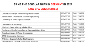 BS MS PhD Scholarships in Germany in 2024