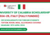 University of Calabria Scholarship 2024