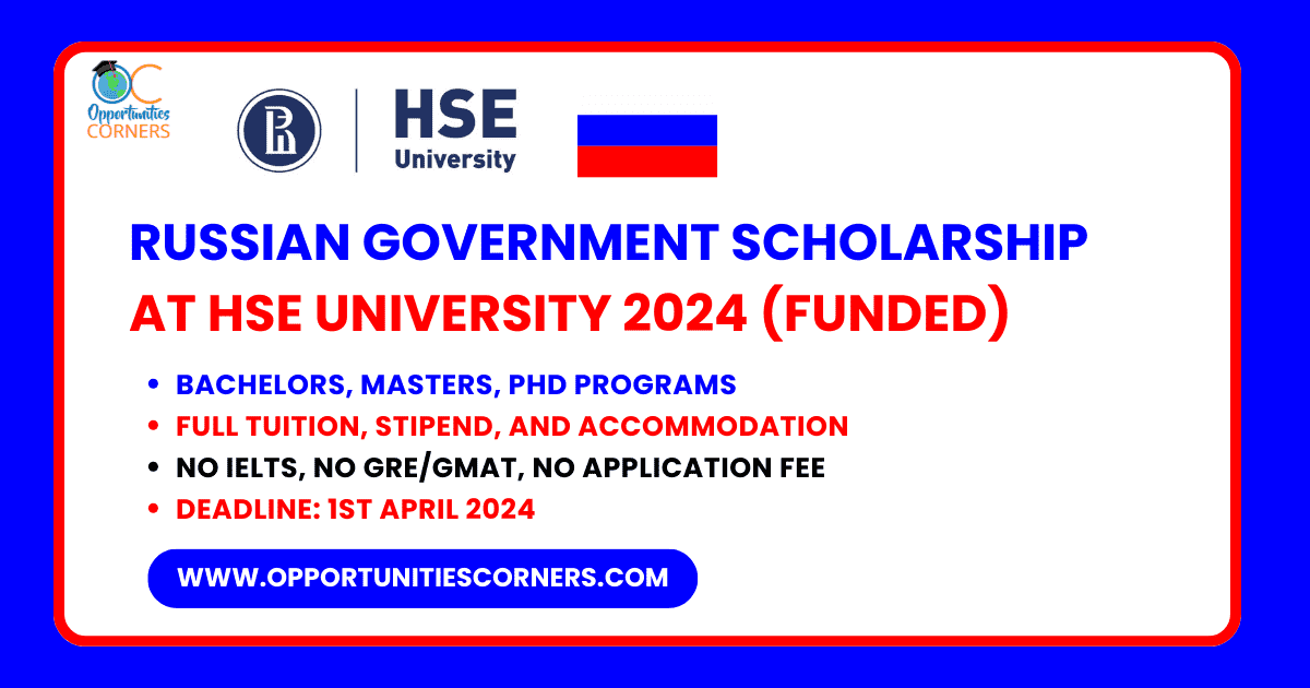 Russian Government Scholarship at HSE University 2024 (Funded)