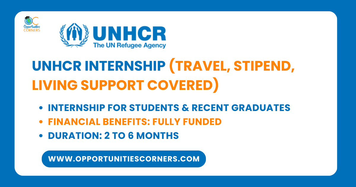 UNHCR Internship 2024 (Travel, Stipend, Living Support Covered)