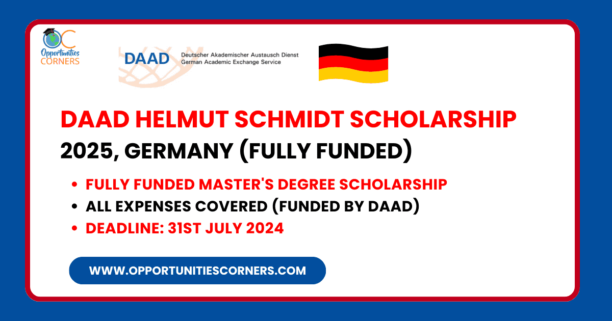 DAAD Helmut Schmidt Scholarship 2025, Germany (Fully Funded)