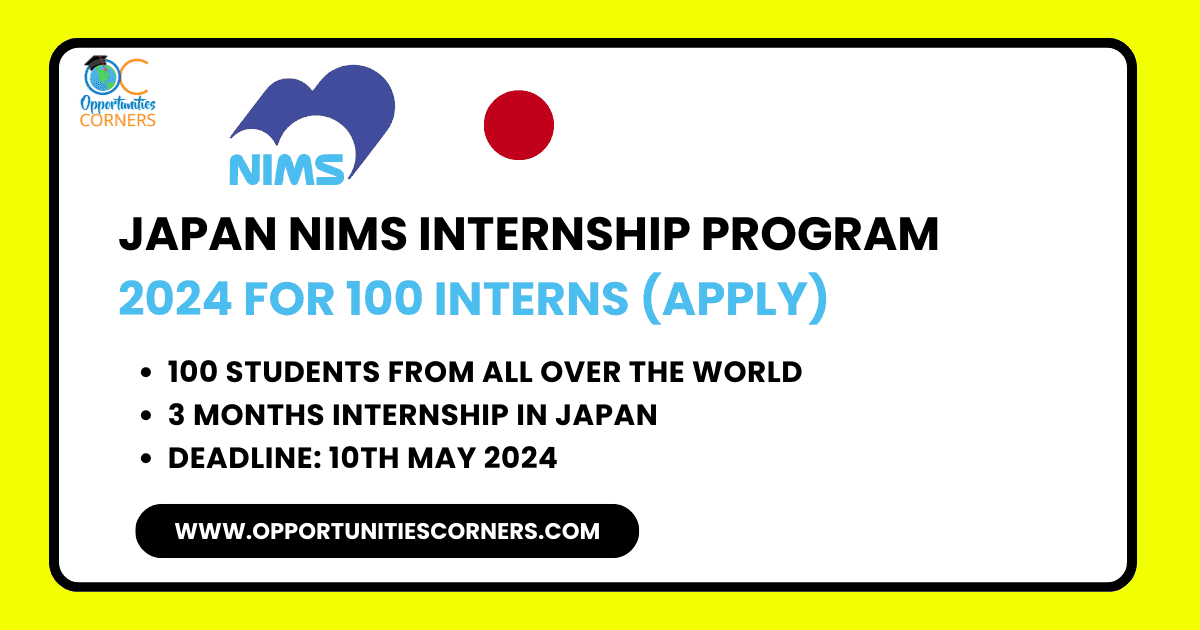 Japan NIMS Internship Program 2024 For 100 Interns (Apply)