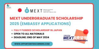 MEXT Undergraduate Scholarship 2025