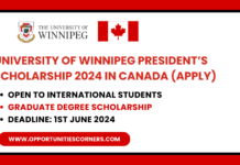 University of Winnipeg President’s Scholarship 2024 in Canada University of Winnipeg President’s Scholarship
