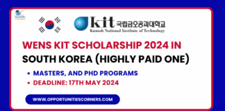 WENS KIT Scholarship 2024 in South Korea