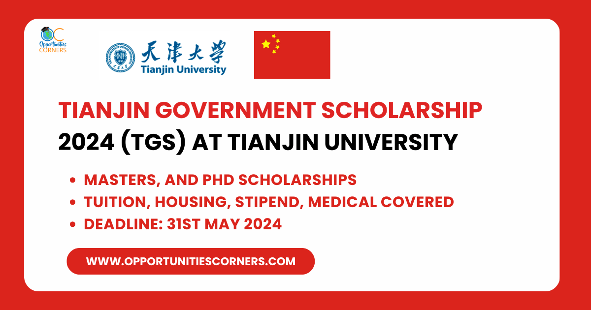 Tianjin Government Scholarship 2024 (TGS) at Tianjin University