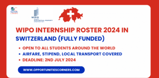 WIPO Internship Roster 2024 in Switzerland