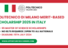 Politecnico di Milano Merit Based Scholarship 2025