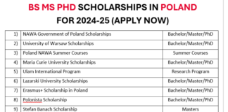 BS MS PhD Scholarships in Poland