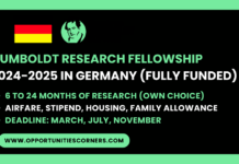 Humboldt Research Fellowship 2026 in Germany (Fully Funded) Humboldt Research Fellowship
