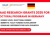 DAAD Research Grants 2025 for Doctoral Programs in Germany