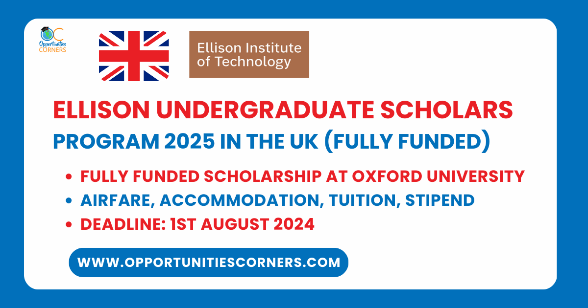 Ellison Undergraduate Scholars Program 2025 in the UK (Fully Funded)