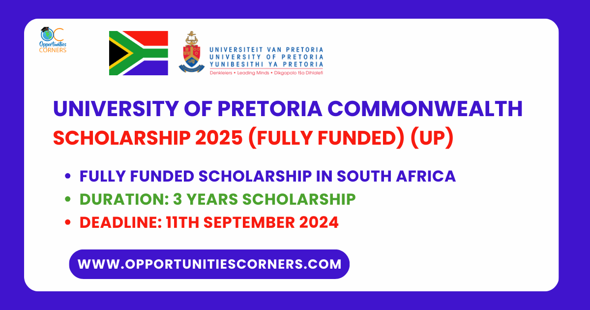 University of Pretoria (UP) Commonwealth Scholarship 2025 (Fully Funded)