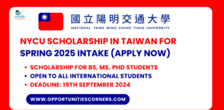 NYCU Scholarship in Taiwan