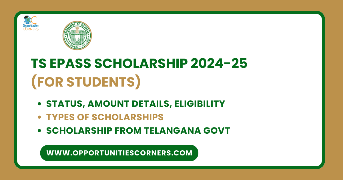 TS ePASS Scholarship 2024-25 Status, Amount Details, Eligibility