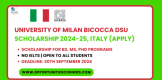 University of Milan Bicocca DSU Scholarship