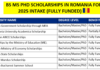 BS MS PhD Scholarships in Romania