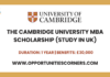 Cambridge University MBA Scholarship