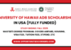 University of Hawaii ADB Scholarship