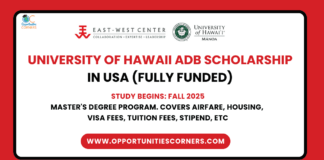 University of Hawaii ADB Scholarship