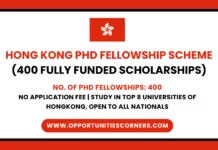 Hong Kong PhD Fellowship Scheme 2026/27 (400 Fully Funded Scholarships) Hong Kong PhD Fellowship Scheme