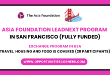 LeadNext Program 2026 in San Francisco, USA (Fully Funded) Asia Foundation LeadNext Program 2026