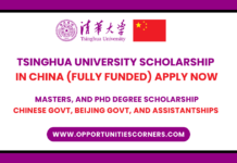 Tsinghua University Scholarship 2026 in China (Fully Funded) Tsinghua University Scholarship 2026