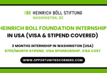Heinrich Boll Foundation Internship 2026 in USA (Visa and Stipend Covered) Heinrich Boll Foundation Internship