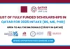 Fully Funded Scholarships in Qatar for 2026