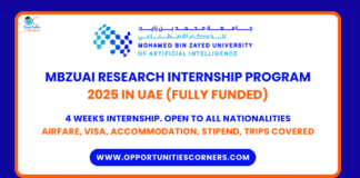 MBZUAI Research Internship Program 2025