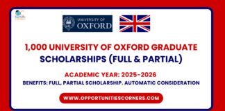 1000 University of Oxford Graduate Scholarships