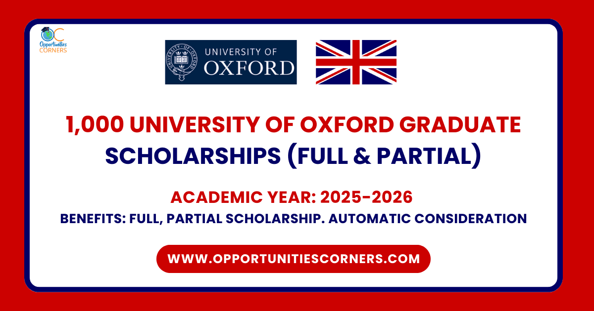 1000 University of Oxford Graduate Scholarships