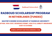 Radboud Scholarship 2026/27 in Netherlands (Funded) Radboud Scholarship 2026/27