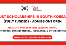 UST South Korea Scholarship For Spring 2026 (Fully Funded) UST South Korea Scholarship