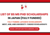 List of BS MS PhD Scholarships in Japan